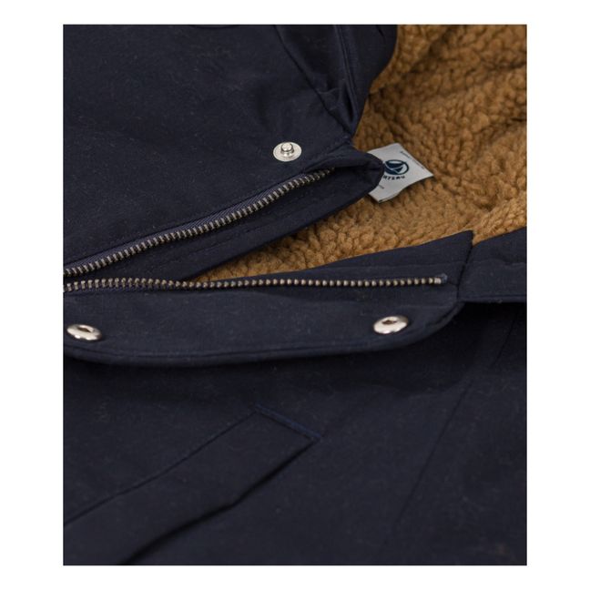 Parka Mi-Longue en Toile de Coton | Bleu marine