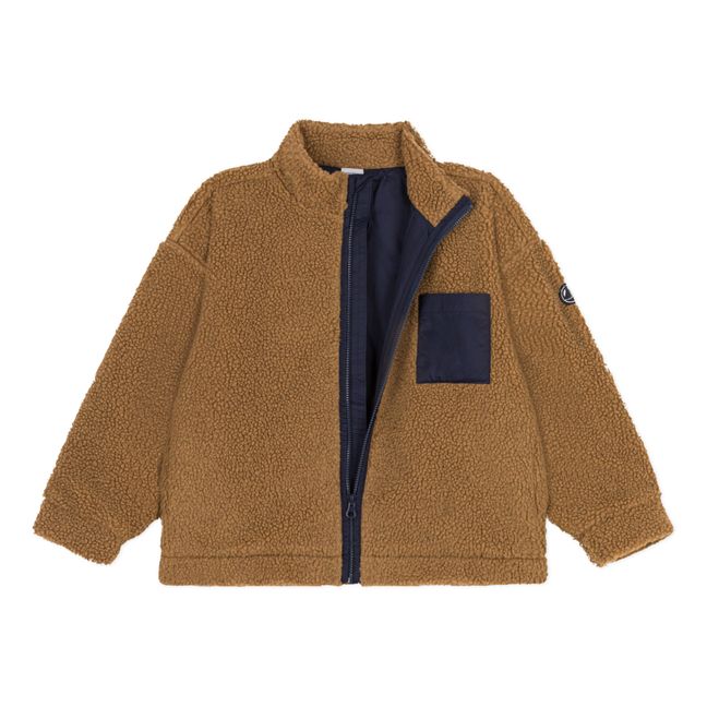 Veste en Sherpa Recyclée | Schokoladenbraun