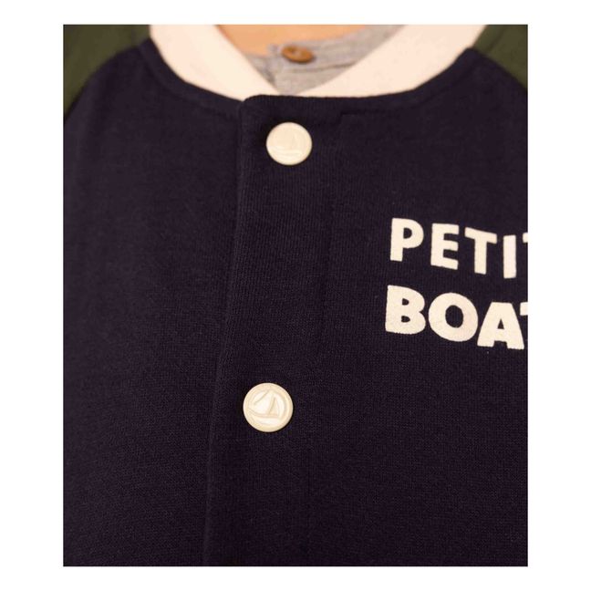 Teddy Fleece Petit Boat Bicolore | Navy blue