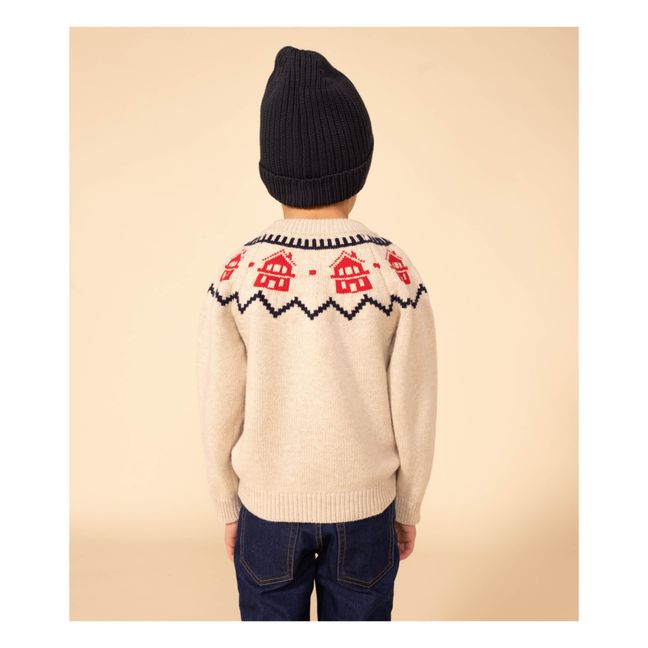 Pull Jacquard en Laine | Beige