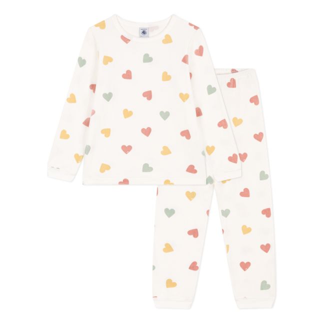 Pigiama di velluto Cuori | Bianco