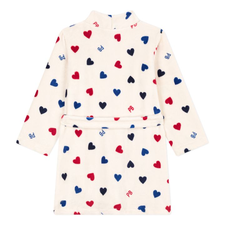 Petit Bateau - Polar Fleece Robe Hearts - Ecru | Smallable