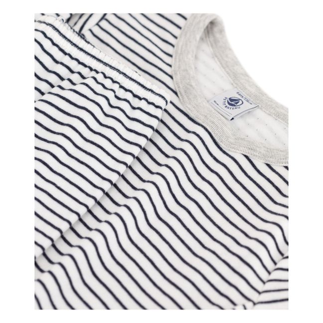 Pyjama Rayé | Gris chiné