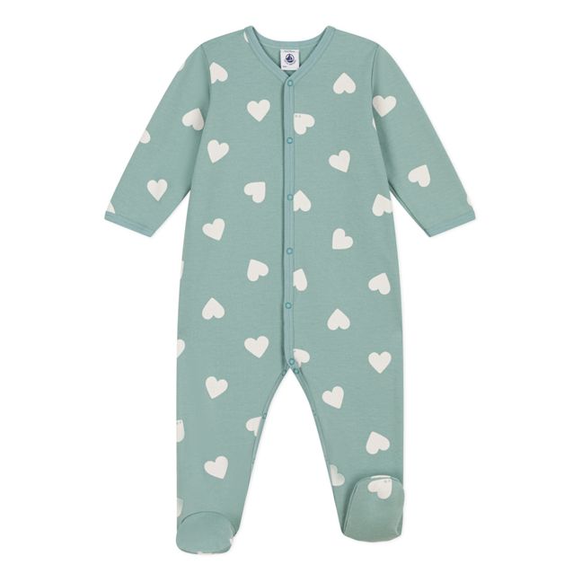 Fleece-Pyjama Herzen | Mintgrün