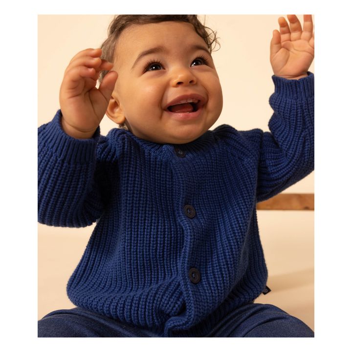 Cardigan en Tricot | Bleu marine- Image produit n°1
