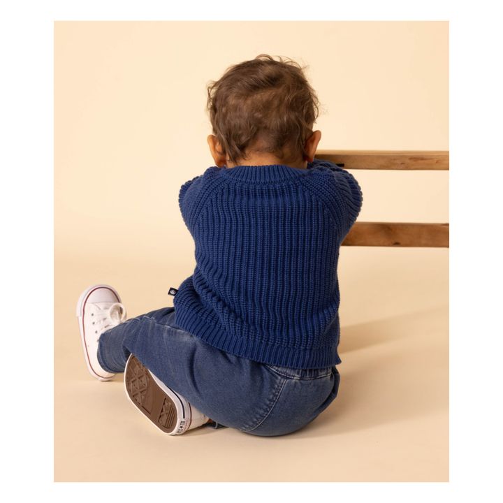 Cardigan en Tricot | Bleu marine- Image produit n°2