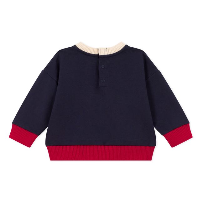 Embroidered fleece sweatshirt | Navy blue