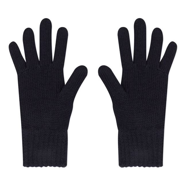 Handschuhe aus Strick und Fleece | Navy