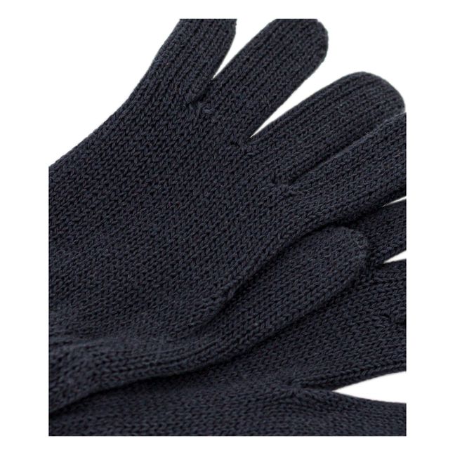 Handschuhe aus Strick und Fleece | Navy