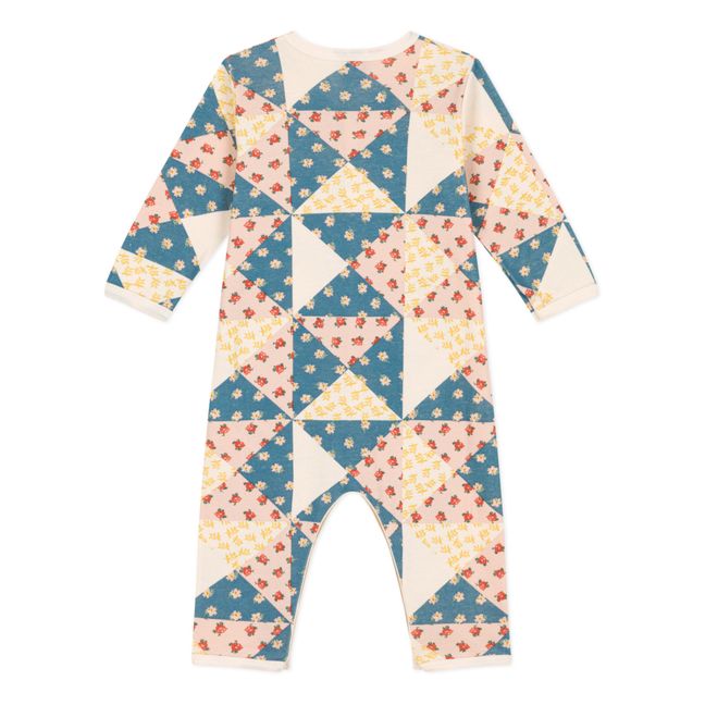 Pyjama Façon Patchwork en Côte | Ecru
