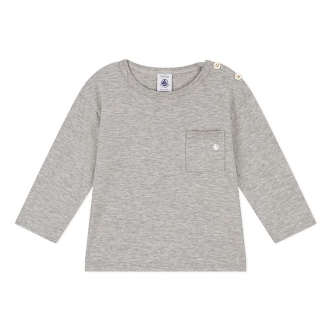T-Shirt en Jersey Ouverture Epaule | Grau Meliert