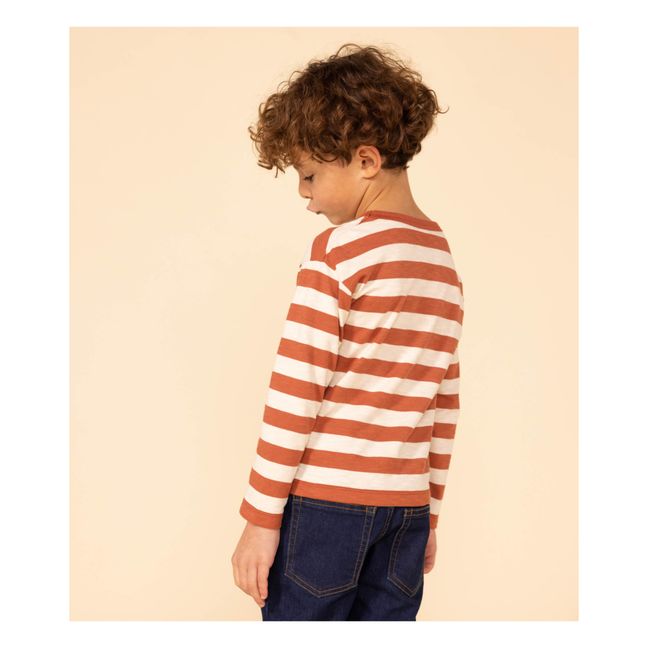 T-Shirt Jersey Rayé | Orange