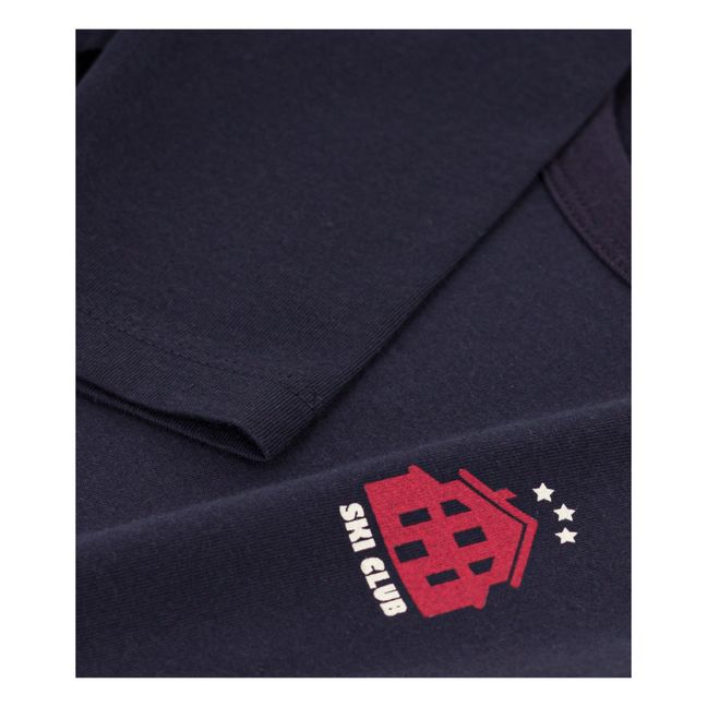 Ski Club Print T-Shirt | Navy blue