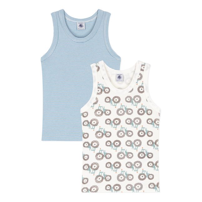 Tractor Tank Tops - Set of 2 | Blue