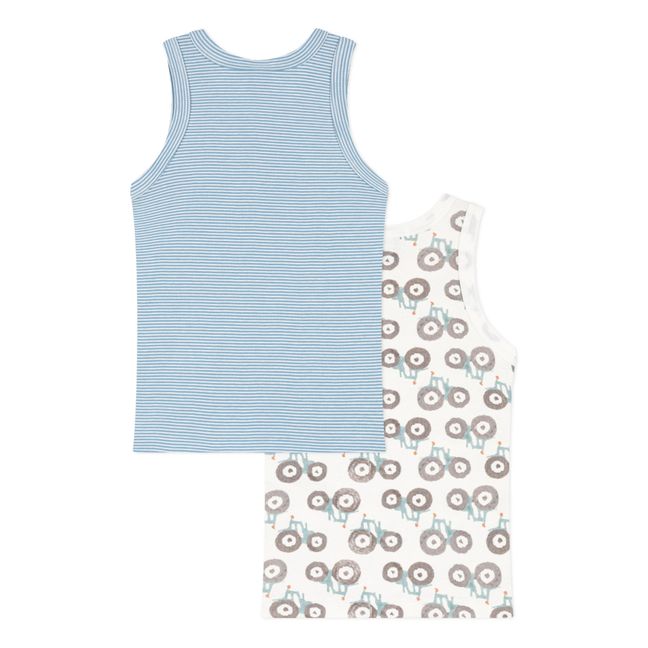 Set di 3 canottiere Trattori | Blu