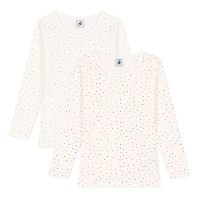 Set di 2 T-shirt con cuori | Bianco