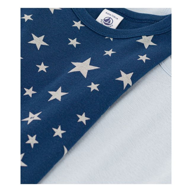 Set di 2 magliette con stelle fosforescenti | Blu