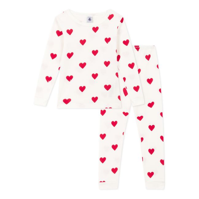 Pigiama Cuori in cotone organico | Ecru