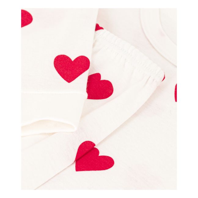 Pigiama Cuori in cotone organico | Ecru
