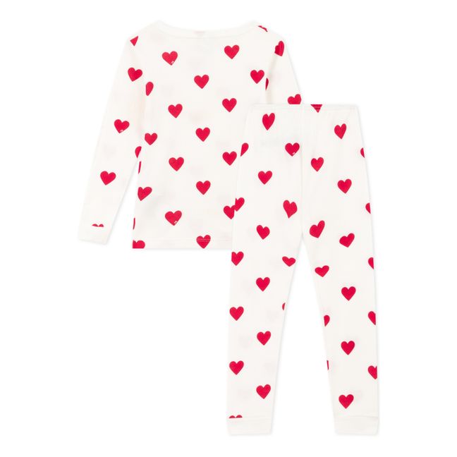 Pigiama Cuori in cotone organico | Ecru