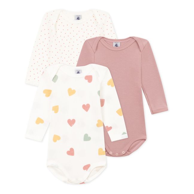 Set di 3 body con stampa | Rosa