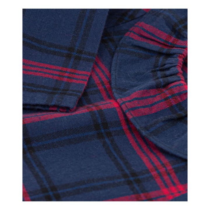 Flannel Check Blouse | Navy blue- Product image n°4