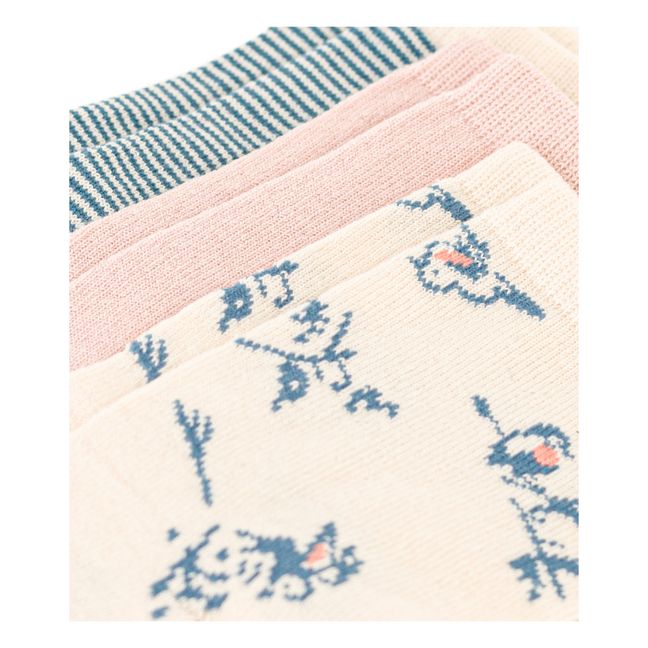 Lot 3 Paires de Chaussettes Oiseaux | Ecru