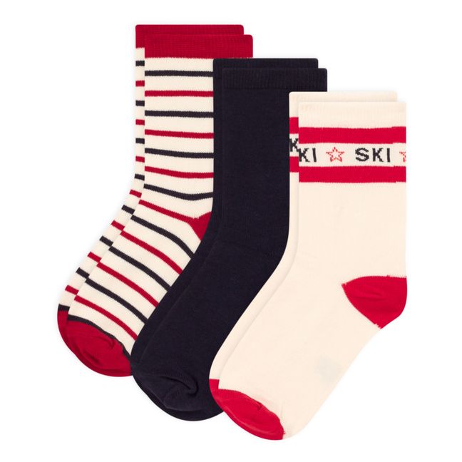 Set di 3 Paia di Calzini SKI | Rosso