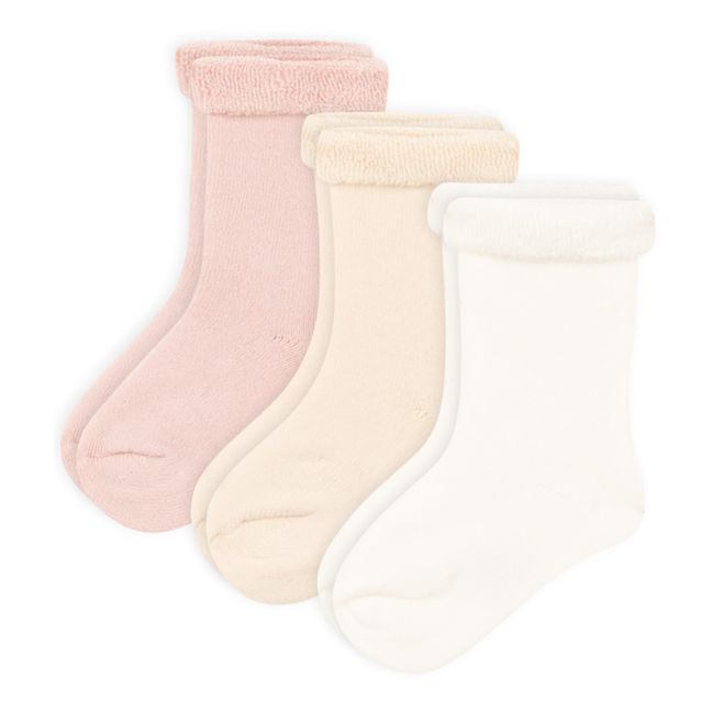Set of 3 Pairs of Knitted Socks | Pink