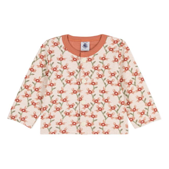 Cardigan trapuntato con stampa a fiori | Rosa