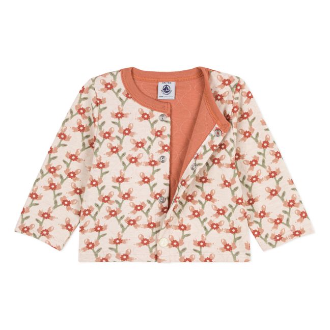 Cardigan trapuntato con stampa a fiori | Rosa