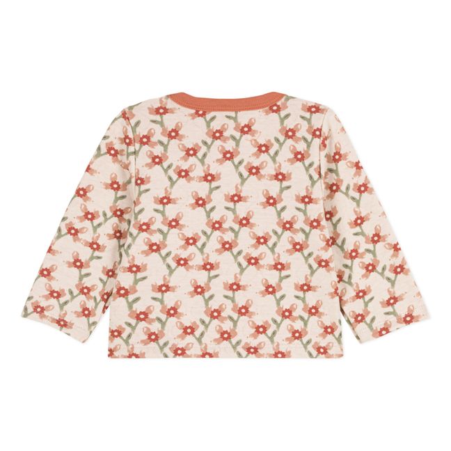 Cardigan trapuntato con stampa a fiori | Rosa