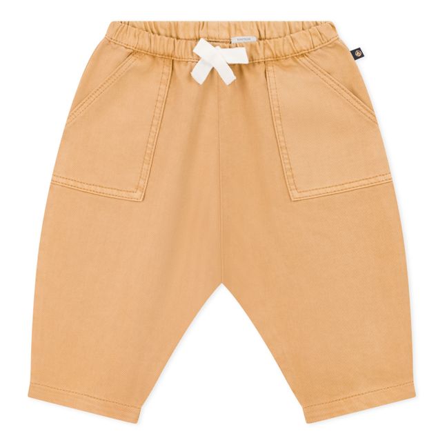 Denim-Hose mit Schnürung | Beige