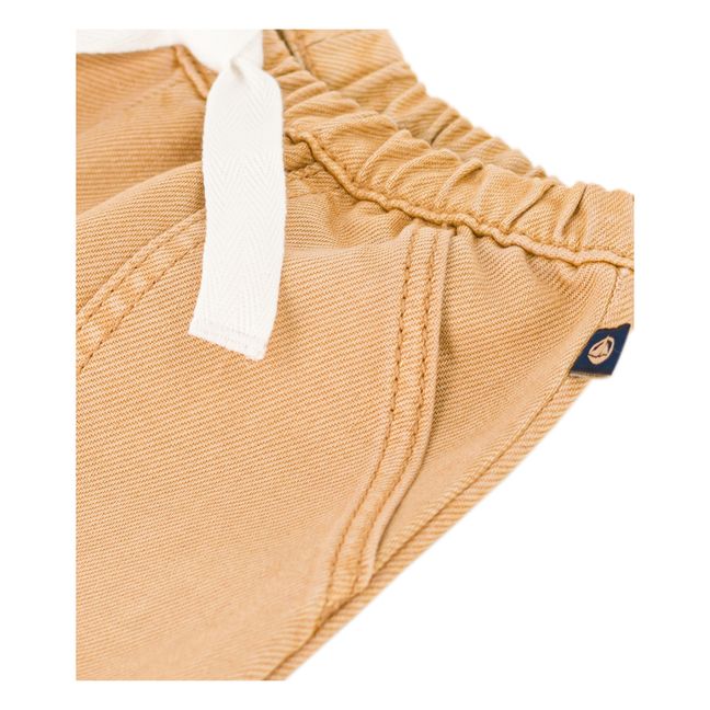 Denim-Hose mit Schnürung | Beige