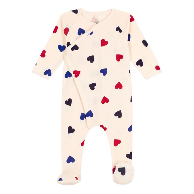 Pijama cruzado Corazones | Crudo