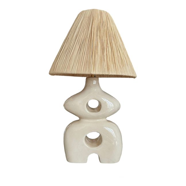 Lámpara de mesa de cerámica Uranie | Blanco