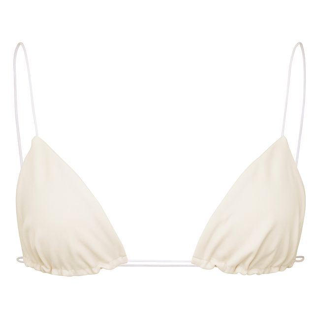 Top bikini con bretelle fini | Ecru