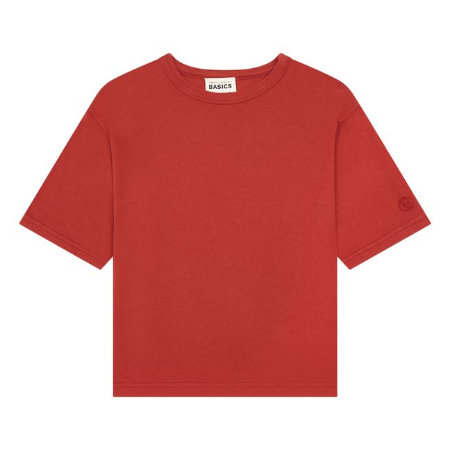 Camiseta oversize de algodón orgánico para niño | Terracotta