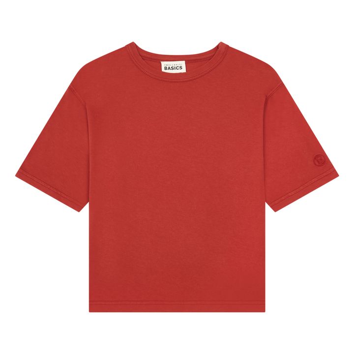Boy's Oversize Organic Cotton T-shirt | Terracotta- Imagen del producto n°0