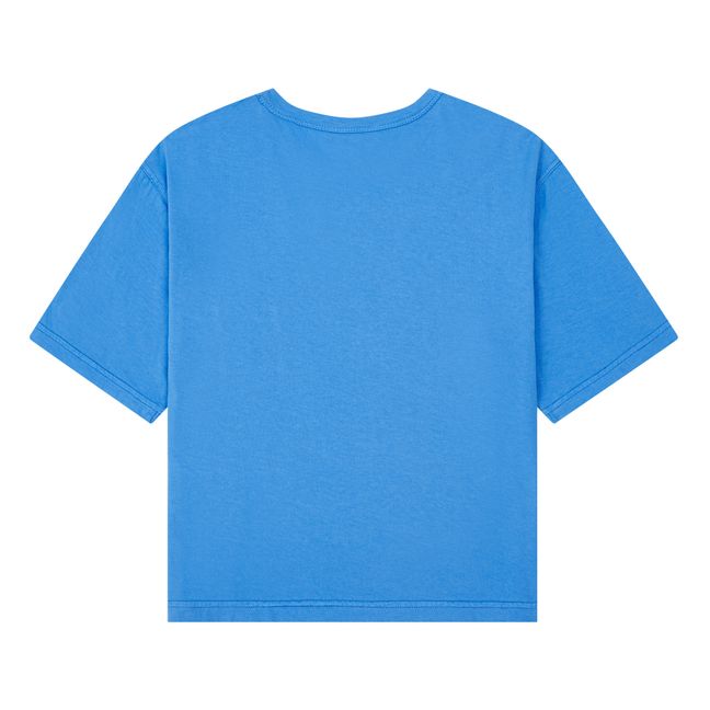Boy's Oversize Organic Cotton T-shirt | Azure blue