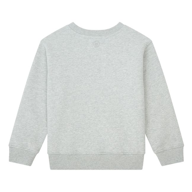 Boy's Organic Fleece Crewneck Sweatshirt | Gris Jaspeado