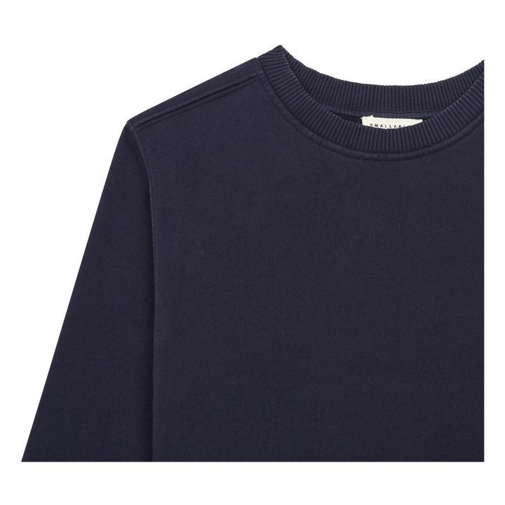Boy's Organic Fleece Crewneck Sweatshirt | Navy blue- Product image n°1