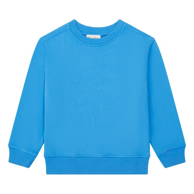 Boy's Organic Fleece Crewneck Sweatshirt | Blu acqua