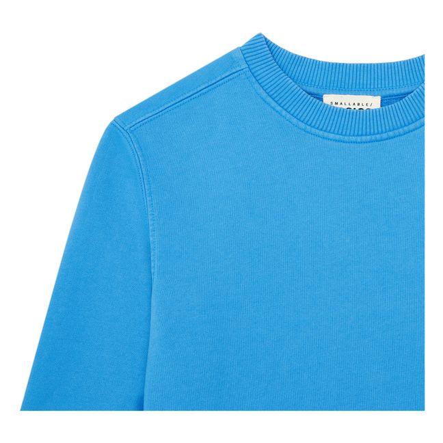 Boy's Organic Fleece Crewneck Sweatshirt | Azure blue
