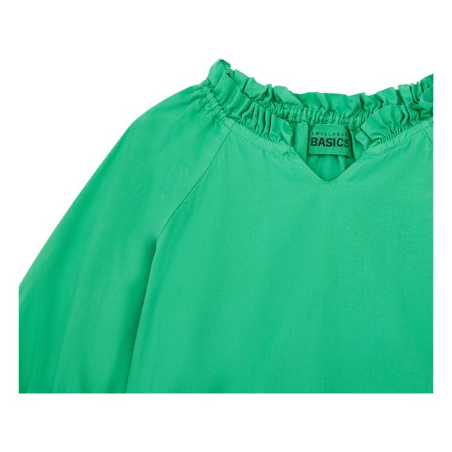 Blouse Fille en Popeline Organique Manches 3/4 | Vert