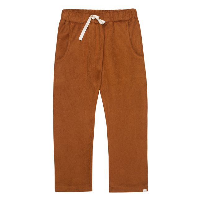 Amelie Organic Cotton Terry Cloth Pants | Caramel