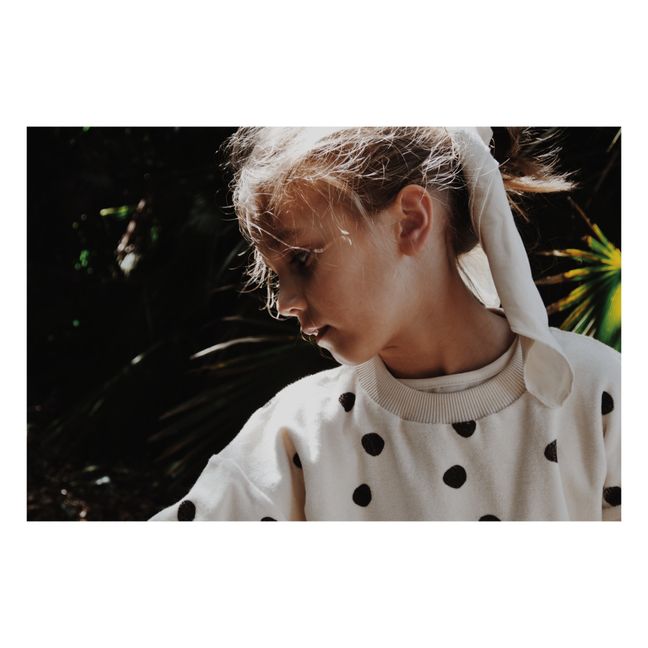 Sweat à Pois Eponge Coton Bio Julio | Blanc