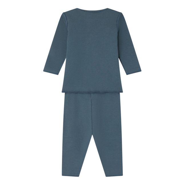 T-Shirt + Legging Coton Bio Timi | Pfauenblau