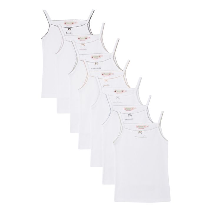 Set of 7 Vest Tops | Ecru- Product image n°0