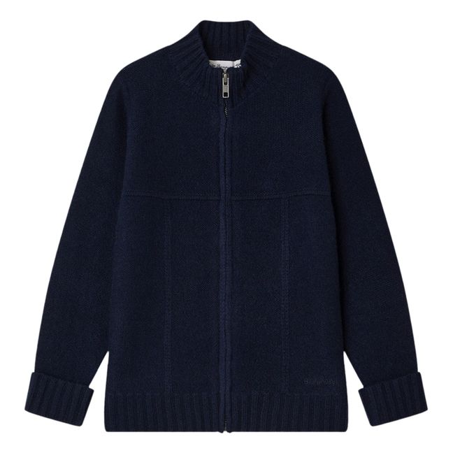 Cardigan Zippé Cachemire | Bleu marine